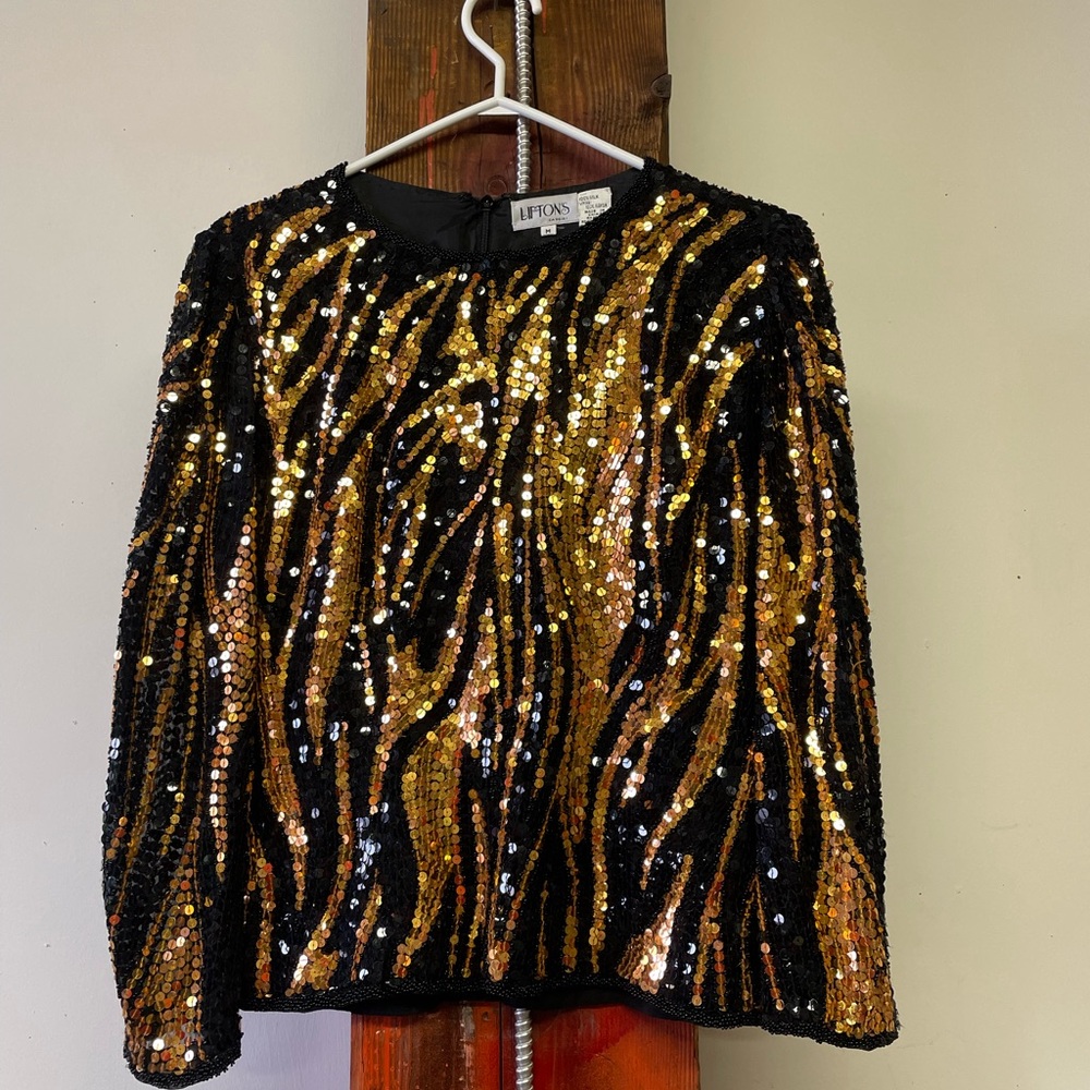 Sequin Tiger Stripe Top